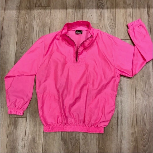 Vintage Jackets & Blazers - $$ Retro Vintage 90s Pink Cheval Windbreaker Zip
